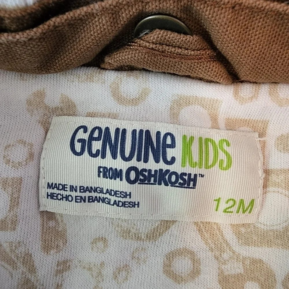 Genuine Kids From Oshkosh Removable Hodded Three Button Vest Size 12 M